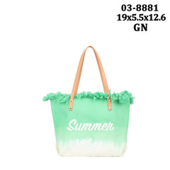 Large Summer Vibe Canva Tote Bag For Women - 2-Tone- Ideal As Work Bag, Laptop Bag, Uni Bag, Travel Bag, Gym Bag, And Beach Bag. Ideal Women'S Totes Bags