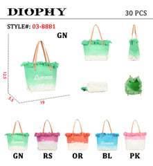 Large Summer Vibe Canva Tote Bag For Women - 2-Tone- Ideal As Work Bag, Laptop Bag, Uni Bag, Travel Bag, Gym Bag, And Beach Bag. Ideal Women'S Totes Bags