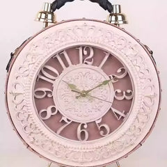 Vintage Crossbody Shoulder Bag With Battery Powered Clock Functionality