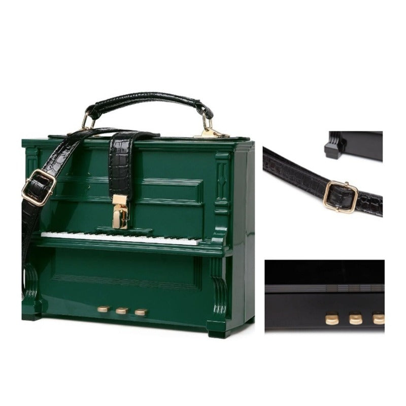 Piano Shaped Crossbody Shoulder Bag Handbag Acrylic Unique Novelty Piano Purse