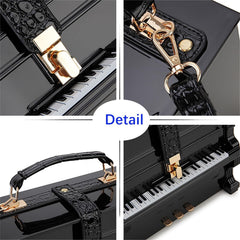 Piano Shaped Crossbody Shoulder Bag Handbag Acrylic Unique Novelty Piano Purse
