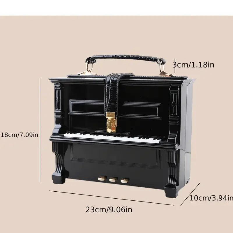 Piano Shaped Crossbody Shoulder Bag Handbag Acrylic Unique Novelty Piano Purse